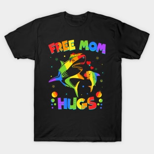 Free Mom Hugs Shark LGBT Pride T-Shirt